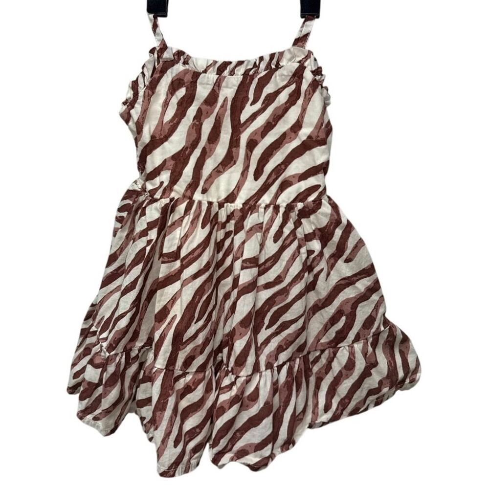 Janie and Jack 12-18 months Zebra Stripe Sundress Brown Cream Sleeveless Cotton